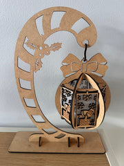 Lanterne boule de Noël en bois