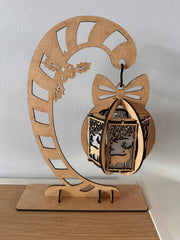 Lanterne boule de Noël en bois