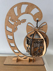 Lanterne boule de Noël en bois
