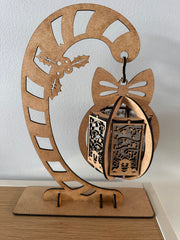Lanterne boule de Noël en bois