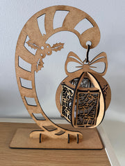 Lanterne boule de Noël en bois