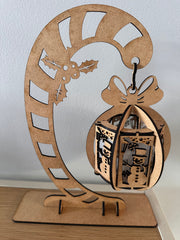Lanterne boule de Noël en bois