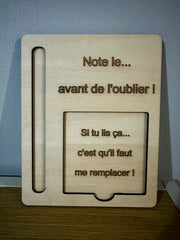 Bloc-notes en bois personnalisable avec stylo et post-it